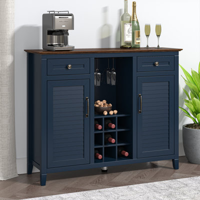 Telishia 47.44 Bar Cabinet Winston Porter Color Navy